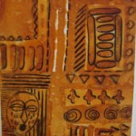 Peinture - Noix de kola et fusain sur coton